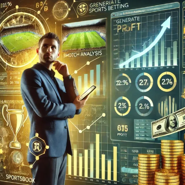 DALL·E 2025-03-10 17.27.55 - A strategic and visually appealing image representing ways to generate profit from sports betting. The scene features a high-tech digital sportsbook i.webp